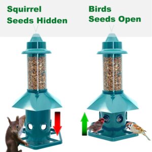 Squirrel Proof Bird Feeder for Outdoors Hanging, Gravity Protection Squirrel Proof Wild Bird Feeders for Outside