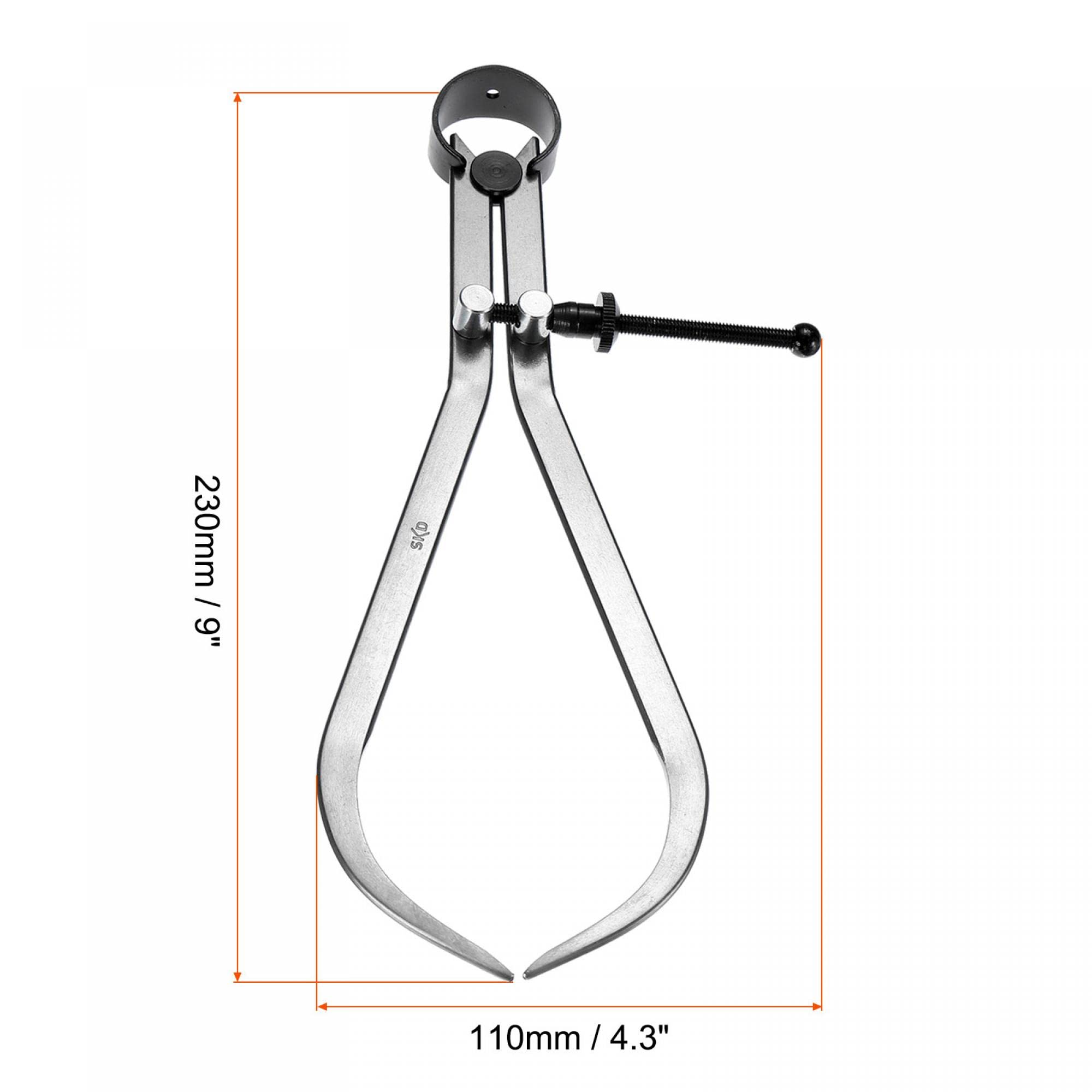 uxcell Spring Outside Caliper 9 Inch Stainless Steel Adjustable Spring Caliper Bent-Leg for Wood Turning Lathe Projects