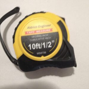 Aldrich Engineer Tape Measure, Decimal inch, Steel, 120 in, (10 ft but no feet on Tape), Numbered Tenths of an inch Between The inches, can Measure to Hundredth of an inch
