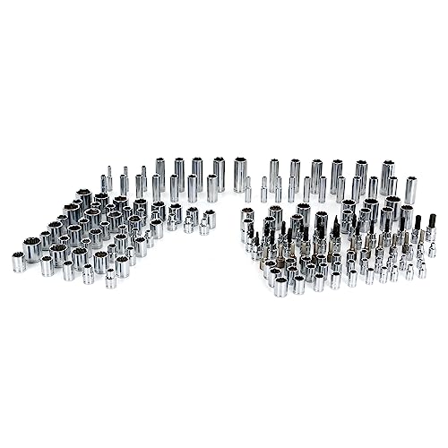 WEIZE 270-Piece Mechanics Tool Set with Case, 1/4", 3/8",1/2" Drive, SAE and Metric, Socket Set, Ratchets, Wrenches,Extension Bar, Hex Keys and Screwdriver Bits