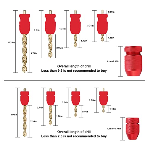 Adjustable Drill Depth Stop, Countersink Drill Bit Depth Stop, Drill Size Range 5/64"-3/16", 15/64"-7/16", Aluminum Drill Stop Outer Ring with Nylon Inner Ring,Suitable for Woodworking Tools, 2 Pcs