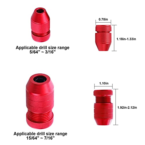 Adjustable Drill Depth Stop, Countersink Drill Bit Depth Stop, Drill Size Range 5/64"-3/16", 15/64"-7/16", Aluminum Drill Stop Outer Ring with Nylon Inner Ring,Suitable for Woodworking Tools, 2 Pcs