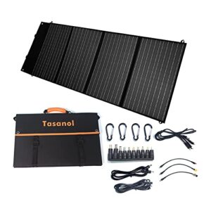 tasanol 100w portable solar panel,foldable monocrystalline solar panel charger for power station,solar generator,rv,camping,18v battery charging