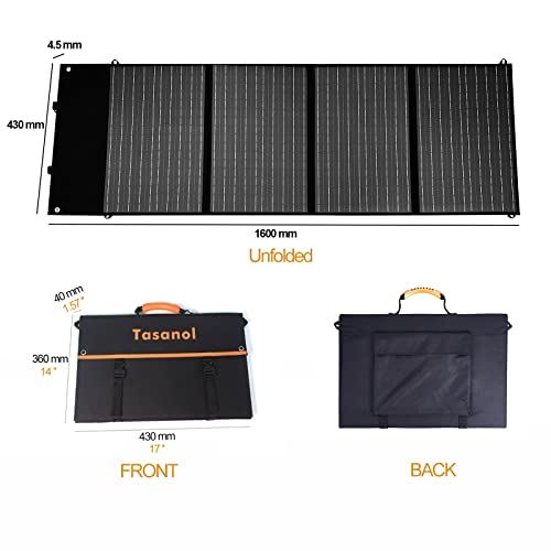 Tasanol 100W Portable Solar Panel,Foldable Monocrystalline Solar Panel Charger for Power Station,Solar Generator,RV,Camping,18V Battery Charging