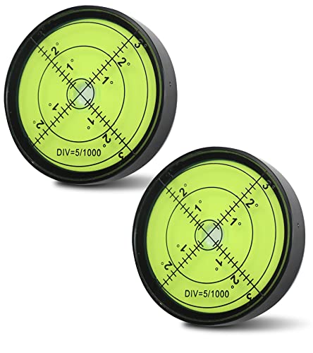 RONGPRO Aluminium High Precision Horizontal Bubble Cardan Level, Bubble Level Tool Circle Round 2.4 Inch 60mm - 2 PCS