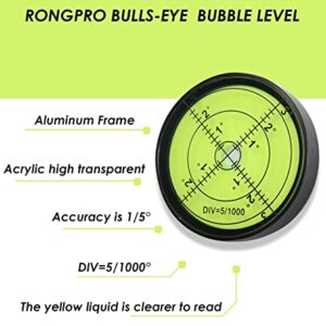 RONGPRO Aluminium High Precision Horizontal Bubble Cardan Level, Bubble Level Tool Circle Round 2.4 Inch 60mm - 2 PCS