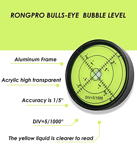 RONGPRO Aluminium High Precision Horizontal Bubble Cardan Level, Bubble Level Tool Circle Round 2.4 Inch 60mm - 2 PCS