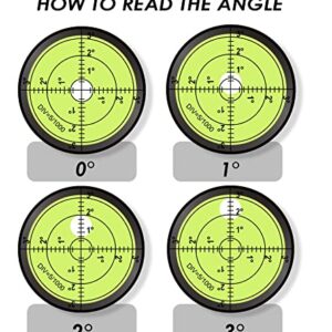 RONGPRO Aluminium High Precision Horizontal Bubble Cardan Level, Bubble Level Tool Circle Round 2.4 Inch 60mm - 2 PCS