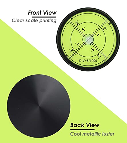 RONGPRO Aluminium High Precision Horizontal Bubble Cardan Level, Bubble Level Tool Circle Round 2.4 Inch 60mm - 2 PCS