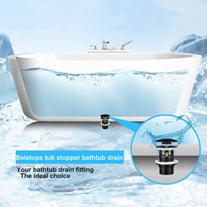 Beletops Black Pop up tub Drain Stopper kit for Freestanding tub Drain/Stopper, Suitable for Bathtub Drain kit(Matte Black)