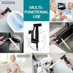 Handheld Bidet Sprayer for Toilet, FES Stainless Steel Adjustable Pressure Control Bidet Faucet Diaper Sprayer Set with Hose Attachment Easy Install for Kitchen and Toilet Cleaning