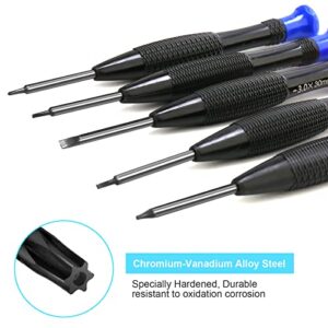 Precision Screwdriver Set, 25 PCS Small Screwdriver Set Magnetic, with Torx Flathead Phillips Star Pentalobe Y Screwdrivers, ESD Tweezers for Eyeglass Watchmaker Computer PC Electronic Laptop Jewelers