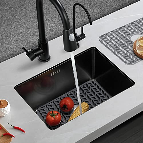 Silicone Sink Mat Protectors for Kitchen 18.2''x 12.5'' JOOKKI Kitchen Sink Protector Grid for Farmhouse Stainless Steel Accessory with Center Drain