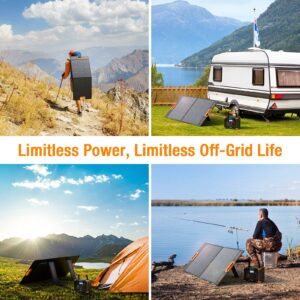 GRECELL 288Wh Portable Power Station and 100W Portable Solar Panel with 330W AC Outlet, Solar Mobile Lithium Battery Pack for Outdoor RV/Van Camping, 60W PD Output