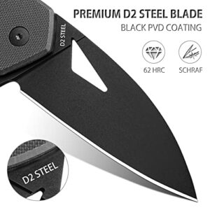 LOTHAR Pocket Knife - Engraved BEST DAD EVER - 2.98'' D2 Steel Blade EDC Knife with G10 Handle - Sharp Folding Knife for EDC - Great Gifts for Dad and Men