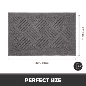 JEEDOVIA Door Mat Indoor Doormat,Front Back Door Mats Non Slip Entrance Rugs Rubber Backing,Inside Doormats for Entryway Low-Profile, Absorbent Resist Dirt Floor Mats Washable,20"x32"Grey