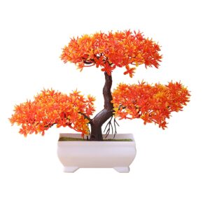 bonsai tree pretty simulated bonsai realistic lightweight beautiful easy to keep sunset red