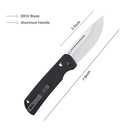 Kizer Pocket Knife 20CV Steel Folding Knives, Aluminum Handle Outdoor Tools, Thumb-stud Openers EDC Knife Ki4481A1