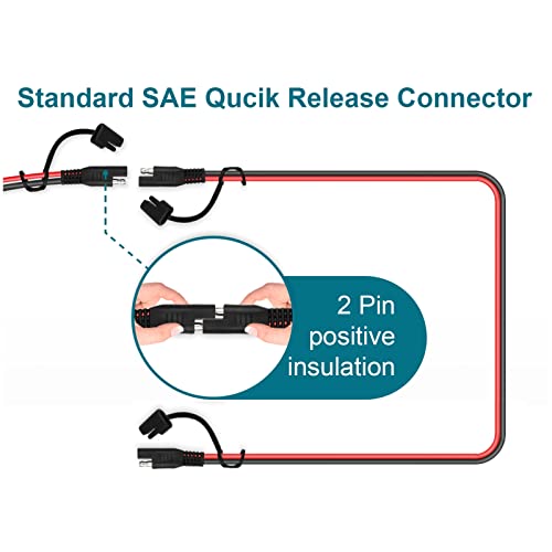 SAE Extension Cable, 4FT 10AWG SAE Battery Connector, by MENTBERY