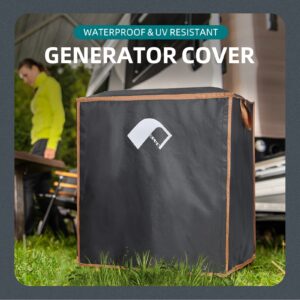 PALON Outdoor Waterproof Generator Covers, 26x20x20in Camping Dynamo Protection, Universal Generator Protector for Portable Generators 3000-5000W, Black