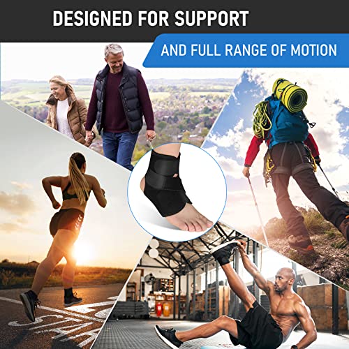 Ankle Support Brace Adjustable Ankle Brace Wrap Strap for Achilles Tendonitis Support Ligament Damage Sports Protect Plantar Fasciitis support Injury Recovery One Size for Men Women