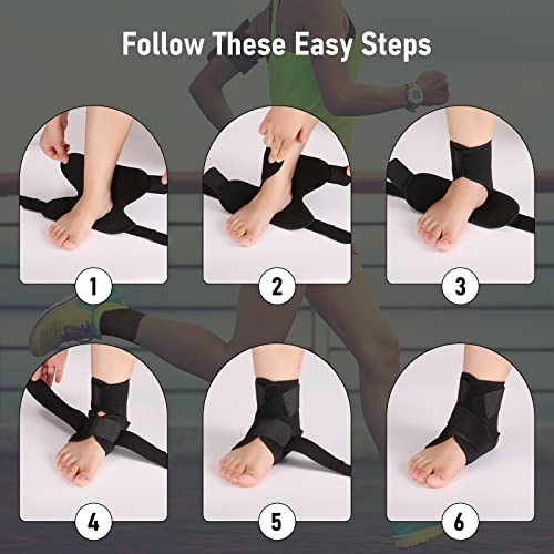 Ankle Support Brace Adjustable Ankle Brace Wrap Strap for Achilles Tendonitis Support Ligament Damage Sports Protect Plantar Fasciitis support Injury Recovery One Size for Men Women