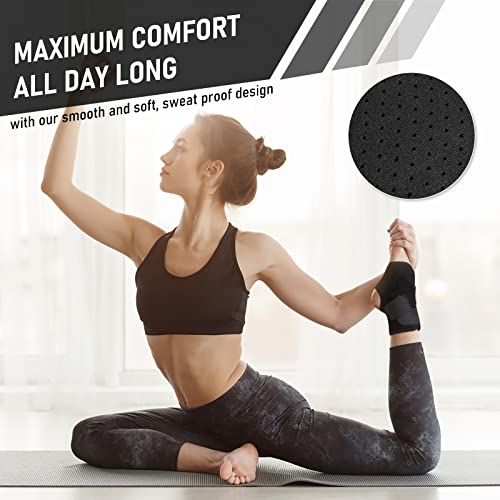 Ankle Support Brace Adjustable Ankle Brace Wrap Strap for Achilles Tendonitis Support Ligament Damage Sports Protect Plantar Fasciitis support Injury Recovery One Size for Men Women