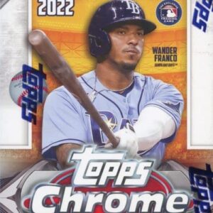 2022 Topps Chrome Baseball EXCLUSIVE Factory Sealed Blaster Box with (2) SPECIAL SEPIA & (2) PINK REFRACTOR PARALLELS! Look for RC & Autos of Julio Rodriguez, Bobby Witt, Wander Franco & More! WOWZZER