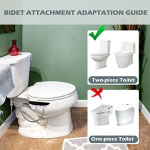 VicnKioH Bidet Attachment for Toilet Self Cleaning, Non-Electric Dual Nozzle Bidet Toilet Attachment with Feminine Wash, Fresh Water Jet Spray for Toilet Seat Attachment, Easy Installation