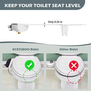 VicnKioH Bidet Attachment for Toilet Self Cleaning, Non-Electric Dual Nozzle Bidet Toilet Attachment with Feminine Wash, Fresh Water Jet Spray for Toilet Seat Attachment, Easy Installation