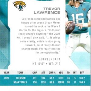 2021 Playoff #201 Trevor Lawrence RC Rookie Jacksonville Jaguars NFL Football Trading Card