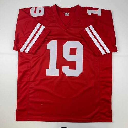 Facsimile Autographed Deebo Samuel San Francisco Red Reprint Laser Auto Football Jersey Size Men's XL