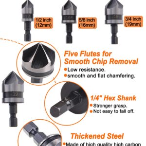 WENHUALI 29-Pack Woodworking Chamfer Drilling Tools, 6 Countersink Drill Bits, 7 Counter Sinker Drill Bit, 8 Wood Plug Cutter, 3 Step Drill Bits and 3 Countersink Drill Bit with 1pcs Center Punch.