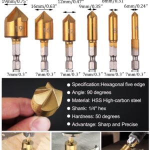 WENHUALI 29-Pack Woodworking Chamfer Drilling Tools, 6 Countersink Drill Bits, 7 Counter Sinker Drill Bit, 8 Wood Plug Cutter, 3 Step Drill Bits and 3 Countersink Drill Bit with 1pcs Center Punch.