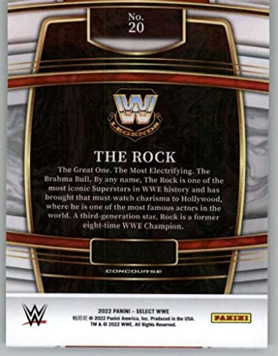 2022 Panini Select WWE #20 The Rock Concourse Legend Wrestling Trading Card