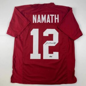 facsimile autographed joe namath alabama red reprint laser auto college football jersey size men's xl