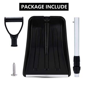 Folding Snow Shovel for Driveway, Ergonomic Snow Shovel with D-Grip Handle and Durable Aluminum Edge Blade, Portable Emergency Snow Shovel for Car Truck Camping