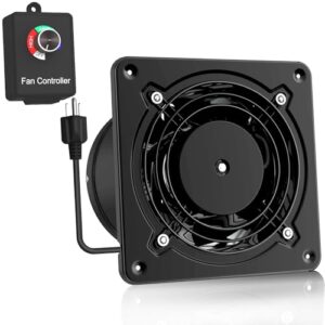 BASOOK 6 Inch Kitchen Exhaust Fan - Powerful and Efficient with Stepless Speed Control. Ideal for Through-Wall Ventilation in Bathroom, Garage, and More. Easy DIY Install.