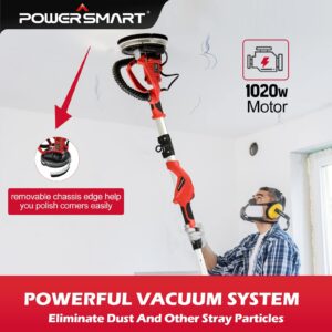 PowerSmart Electric Drywall Sander with Vacuum 7.2A, LED Light, 6 PCS Sanding Discs (PS4001)