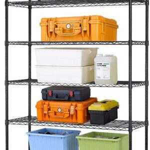 Bigacc 2100LBS Metal Shelf Wire 82"x48"x18"Heavy Duty Metal Shelves for Storage, Shelving Unit, Height Adjustable Garage Rack, 6 Tier Metal Storage Shelves with Wheels/Feet Levelers, Black