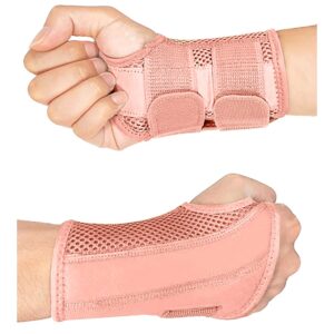 hycoprot adjustable wrist supports brace with 2 metal straps for men and women-breathable carpal tunnel wrist splint for relieve tendonitis, arthritis, sprains
