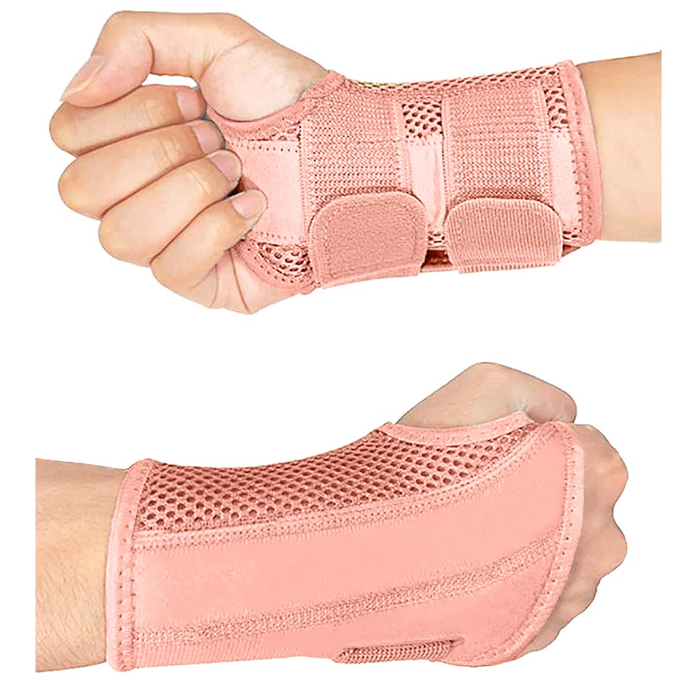 HYCOPROT Adjustable Wrist Supports Brace with 2 Metal Straps for Men and Women-Breathable Carpal Tunnel Wrist Splint for Relieve Tendonitis, Arthritis, Sprains