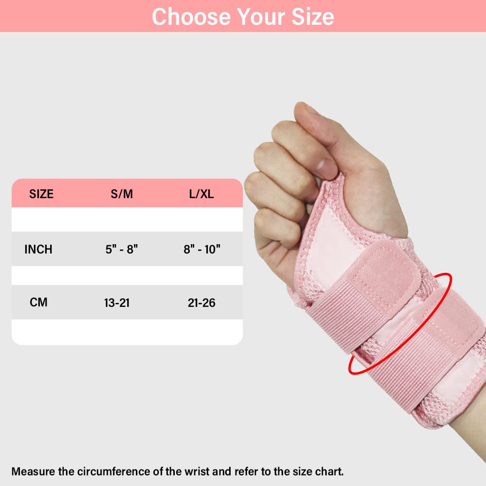 HYCOPROT Adjustable Wrist Supports Brace with 2 Metal Straps for Men and Women-Breathable Carpal Tunnel Wrist Splint for Relieve Tendonitis, Arthritis, Sprains