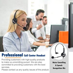 Phone Headset RJ9 with Noise Cancelling Microphone,Office Telephone Headset Compatible with Polycom Avaya ShoreTel Toshiba Digium Nortel Landline Phones, Clear Calls