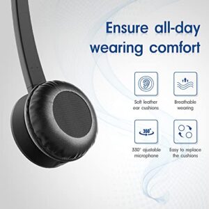 Phone Headset RJ9 with Noise Cancelling Microphone,Office Telephone Headset Compatible with Polycom Avaya ShoreTel Toshiba Digium Nortel Landline Phones, Clear Calls