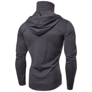 Maiyifu-GJ Men's Casual Pullover Hoodies with Mask Long Sleeve Workout Hooded Sweatshirt Lightweight Windproof Hoodie Blouse (Grey,Medium)