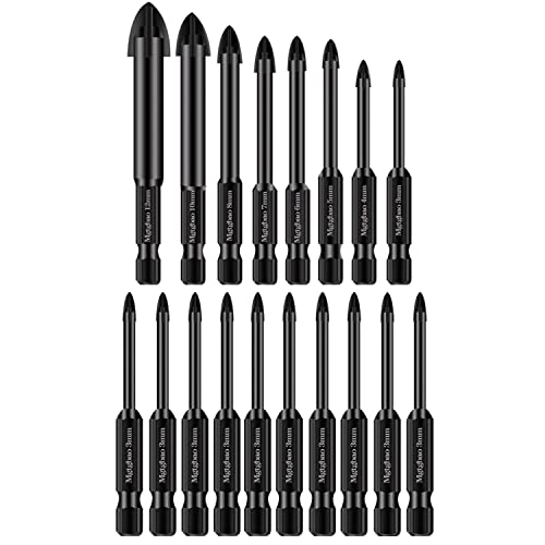 Mgtgbao 8PC Concrete Drill Bit Set，10pc 3mmMasonry Drill Bits for Tile,Brick, Plastic and Wood,Tungsten Carbide Tip Best for Wall Mirror and Ceramic Tile on Concrete and Brick Wall