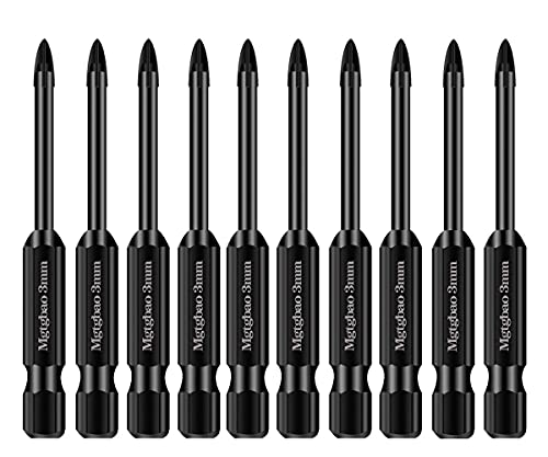 Mgtgbao 8PC Concrete Drill Bit Set，10pc 3mmMasonry Drill Bits for Tile,Brick, Plastic and Wood,Tungsten Carbide Tip Best for Wall Mirror and Ceramic Tile on Concrete and Brick Wall