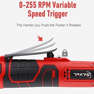 SILVEL 3/8" Cordeless Electric Ratchet Wrench Set, 12V 46 Ft-lbs Power Ratchet Kit With 2-Pack 2.0 Ah Lithium-Ion Batteries, 400 RPM Speed, 7 Sockets and 1/4" Adapter