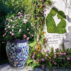 UimimiU European Retro Hand-Painted Large Flower Pot Outdoor Mediterranean Classical Large Plant Pot Green Plant Garden Villa Floor Ceramic Mosaic Bonsai Garden Decor Bonsai Planter
